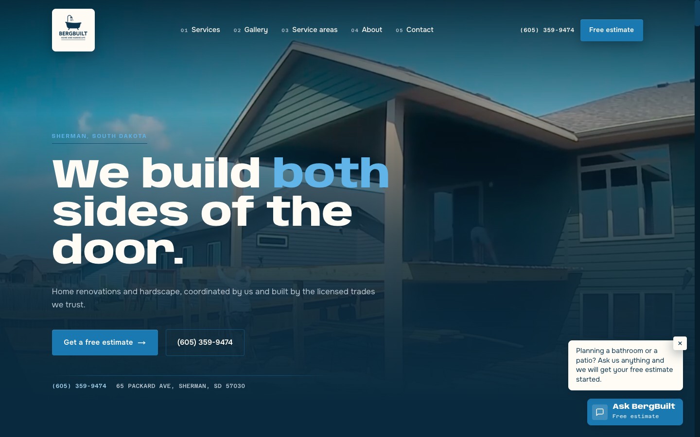 BergBuilt Home and Hardscape website by LegacyForge AI