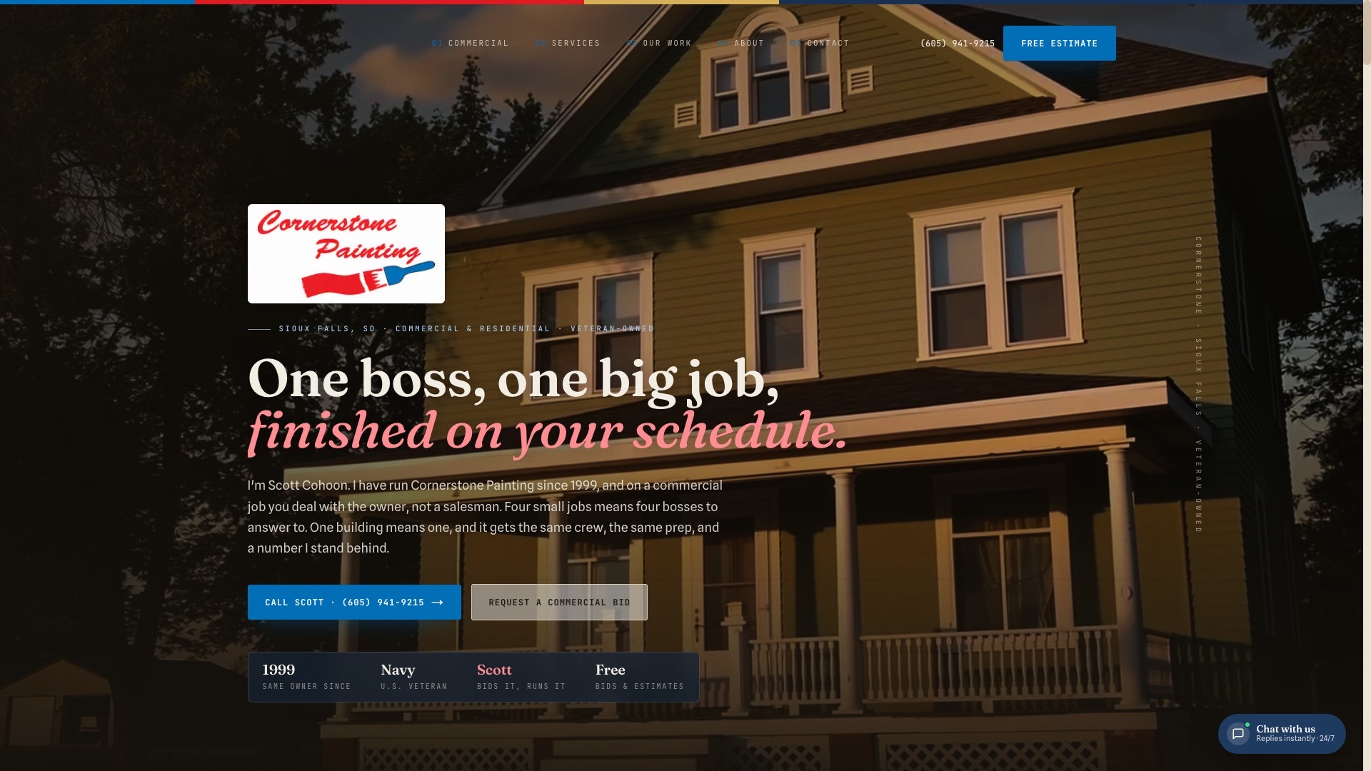 Cornerstone Painting website by LegacyForge AI